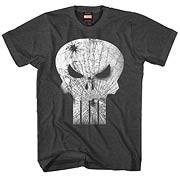 Punisher Broken Face Charcoal Gray T-Shirt